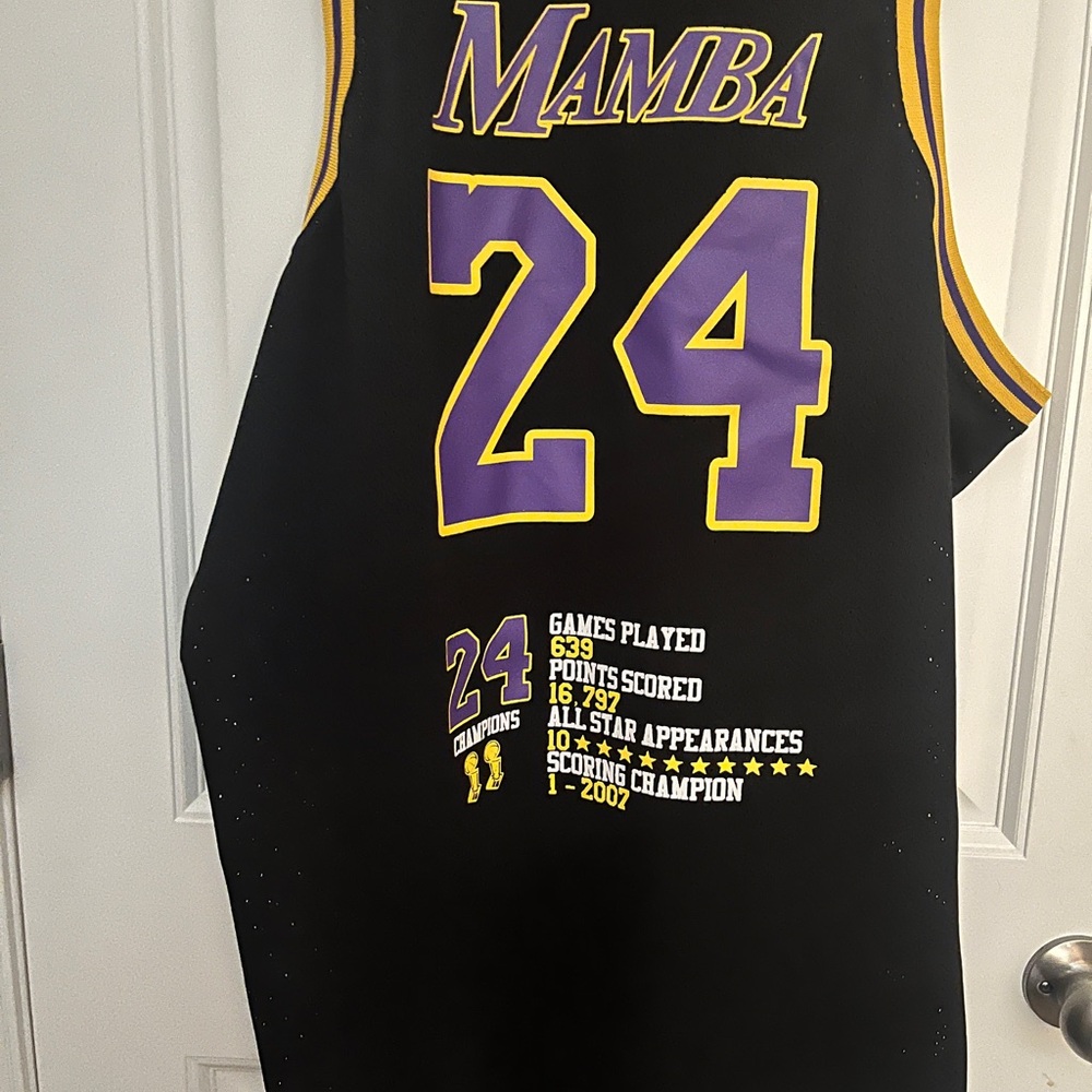 Kobe Bryant mamba mentality
Black Sports Jersey with Purple and Yellow Accents